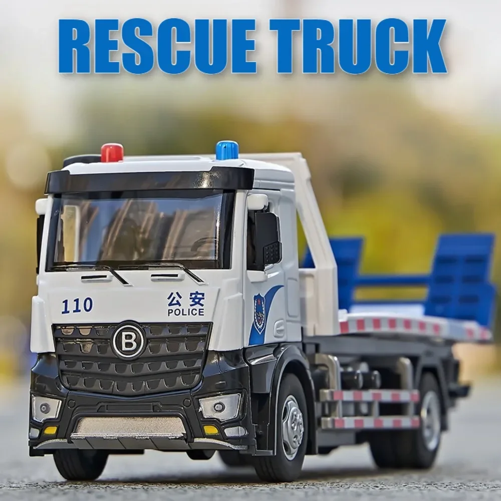 

Electric Trailer Flatbed Truck Sanitation Garbage Car Model Toys Light Music Engineering Vehicle Models Kids Best Presents