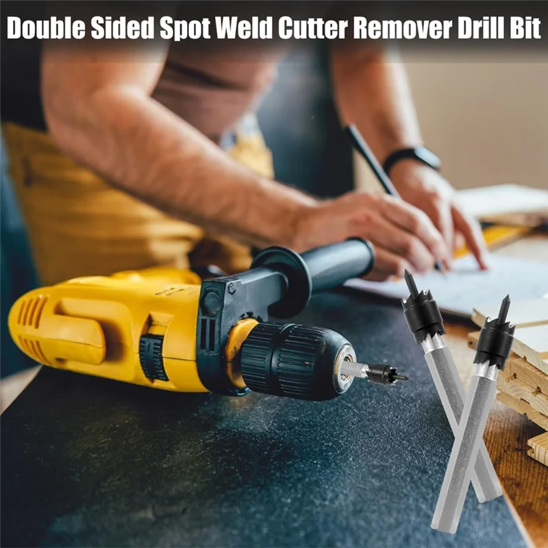 

AAAN-Spot Welding Compatible 14-Pack For Spot Weld Cutter Sets, Double-Sided 3/8" HSS Drill Bits, Hex Shank Sheet Metal Hole Cut