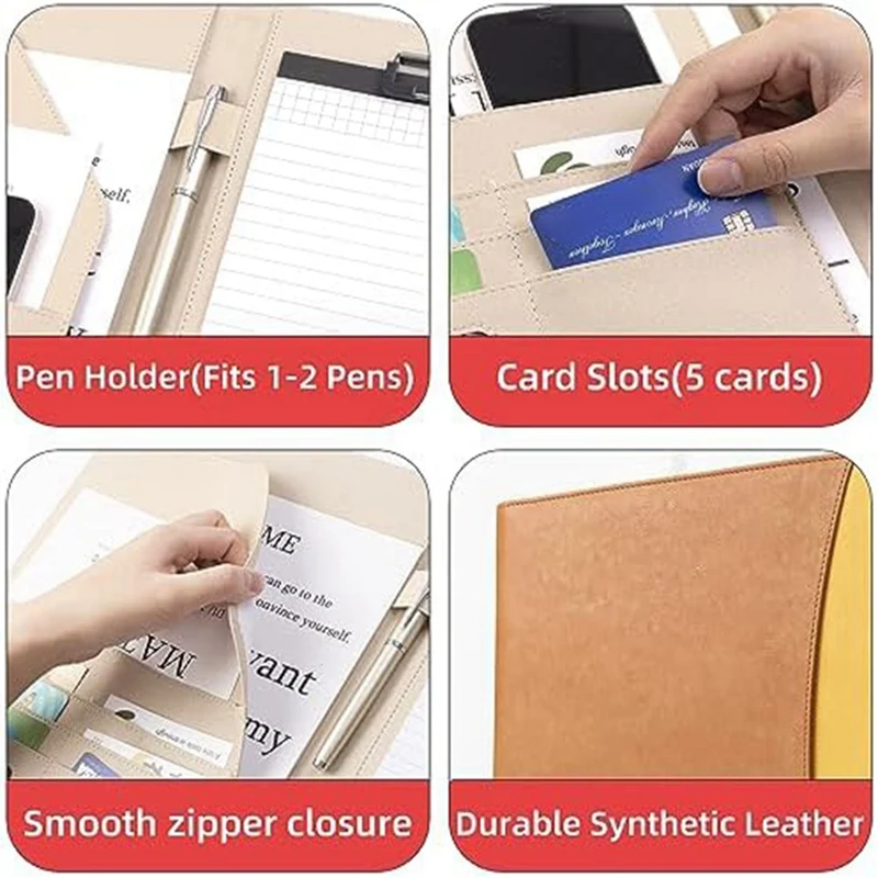 Clipboard Folder Combination, Storage Clipboard With Cover Suitable For Business School Office Meeting Notepad Plywood