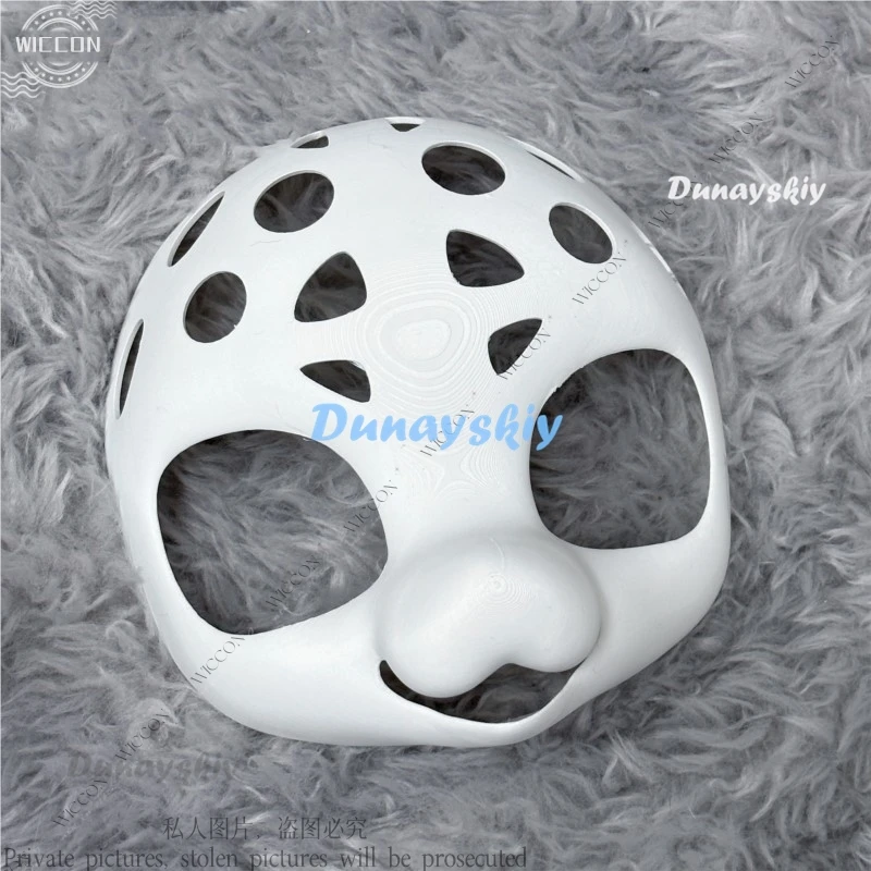 Furry Japanese Feline Lovely Canine Animal With Skull Animal Head Front Face DIY Accessories Fursuit Halloween Party Woman Man