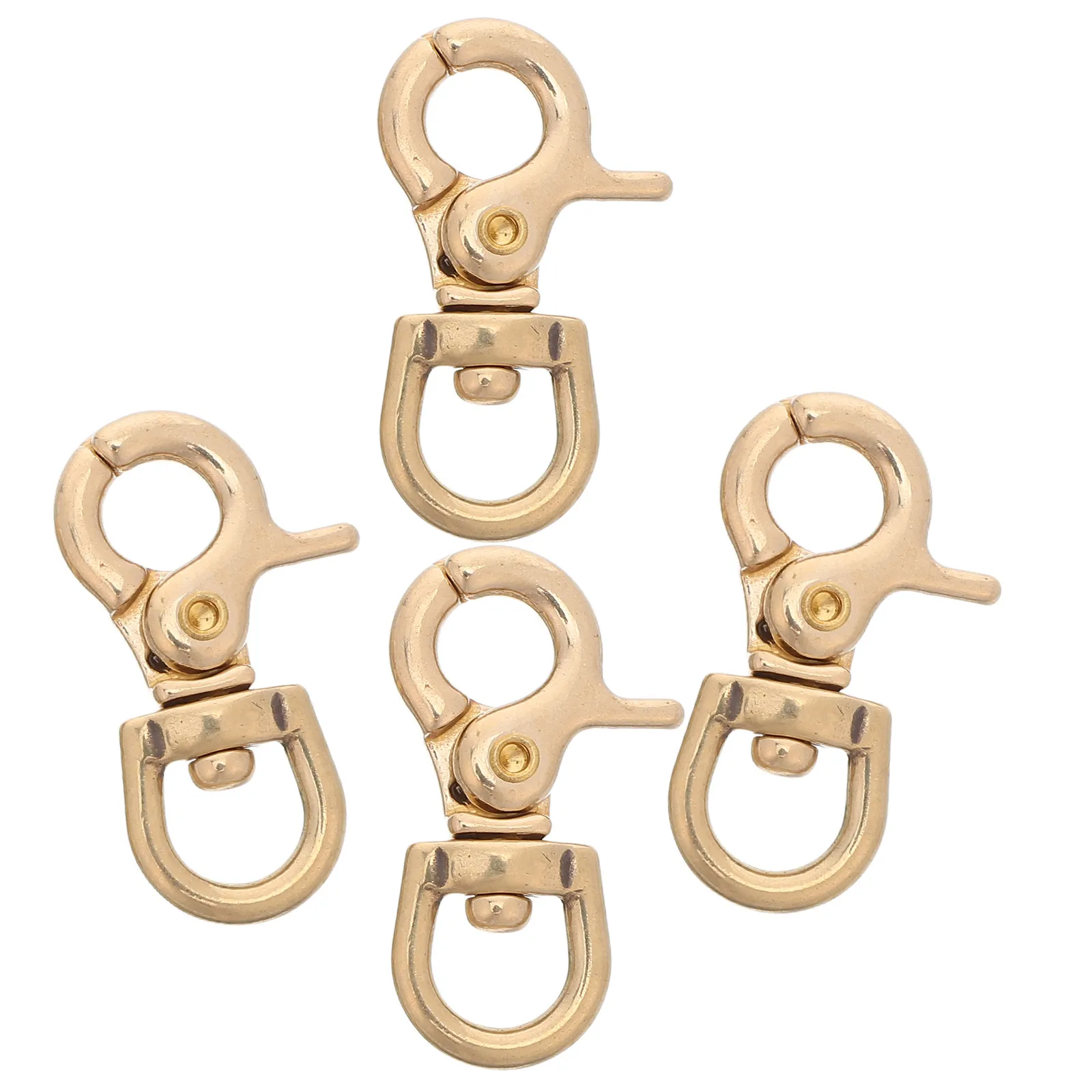 4Pcs Solid Brass Swivel Lobster Clasps Quick Release Snap Hooks Keychain Lanyard Clips Small Spring Clasp Connector for DIY