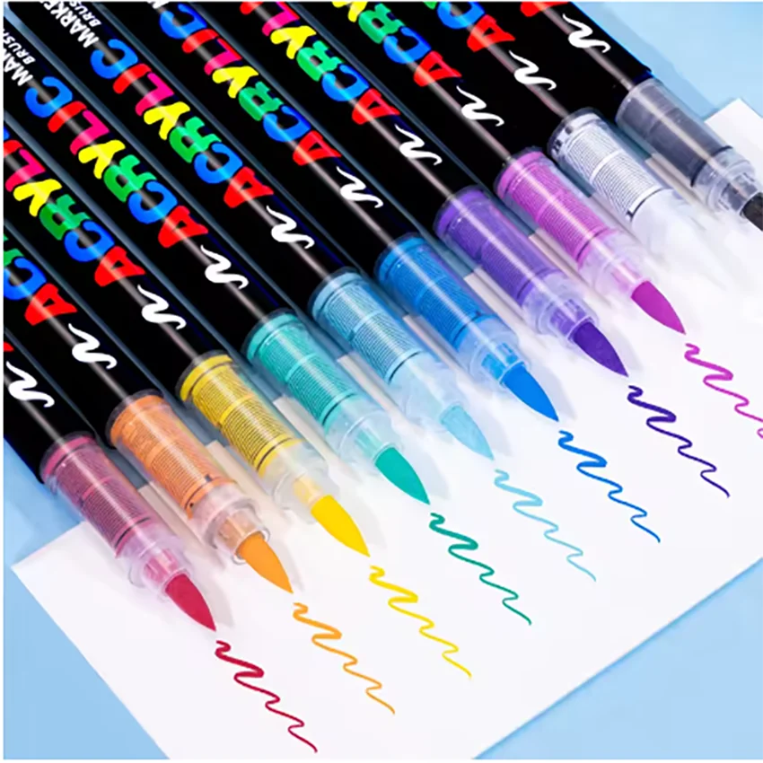 

24/36/48/72 цвета акриловые маркеры кисти ручки для ткани ручка для рисования камня керамика стекло дерево DIY изготовление карт товары для рукоделия