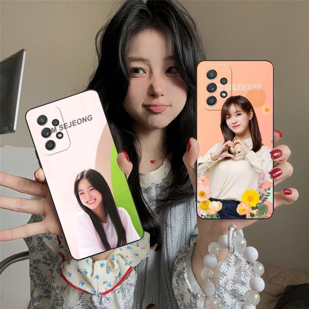 KPOP Kim SeJeong Mobile Cell Phone Case for Samsung Galaxy A91 73 71 70 54 53 52 34 24 23 21 S 5G Black Soft Phone Cover Shell