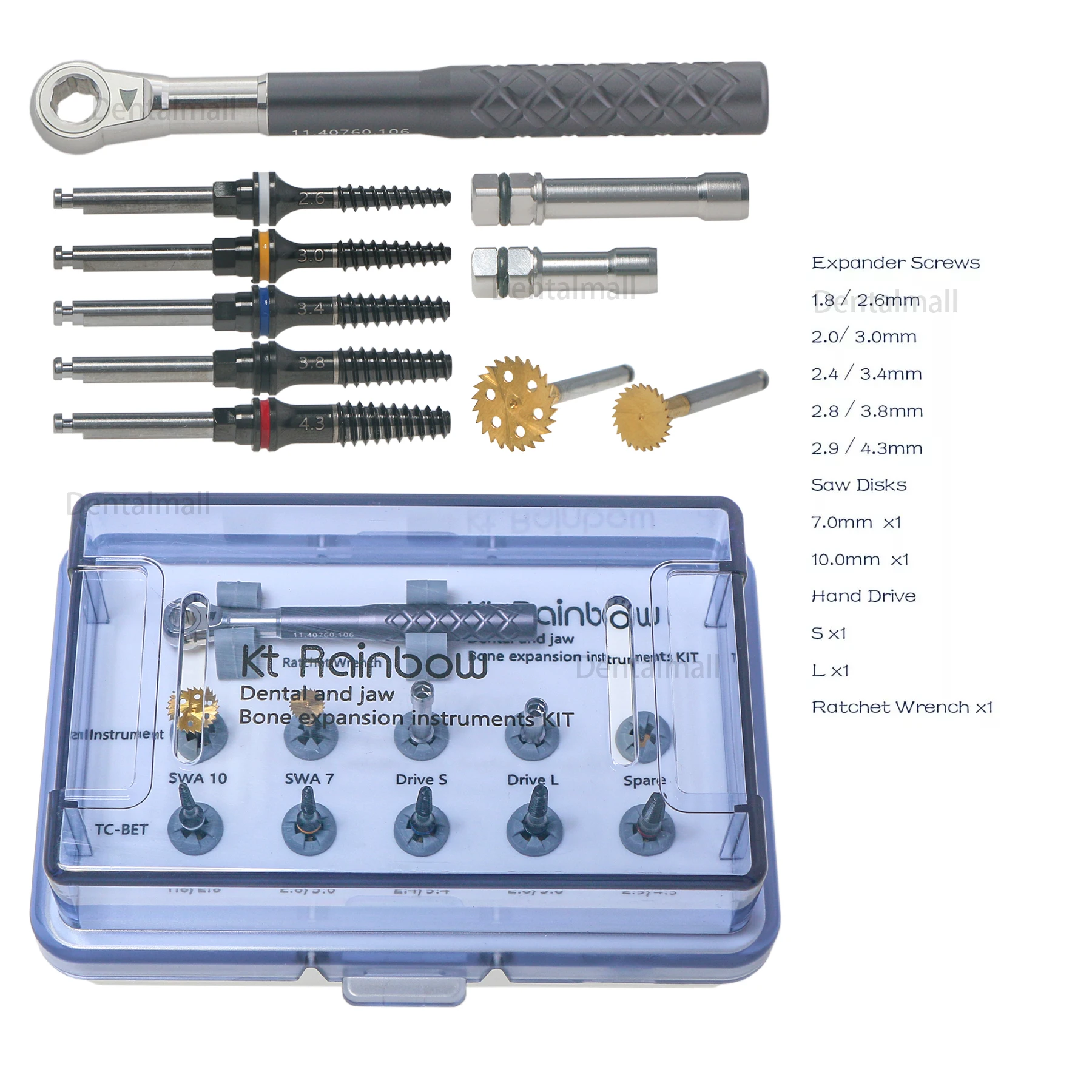 

Dental Bone Expander Kit Dental Implant Ratchet Wrench Jaw Bone Expansion Instruments Kit