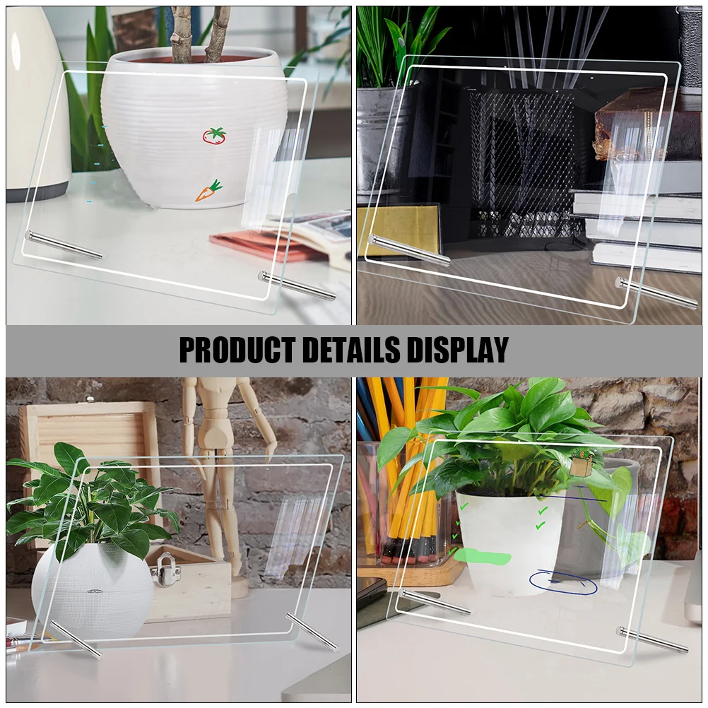 

1 Set Clear Acrylic Desktop Whiteboard Dry Erase Tabletop Writing Board For Daily Planning To-Do Lists Organizer Multi-Function