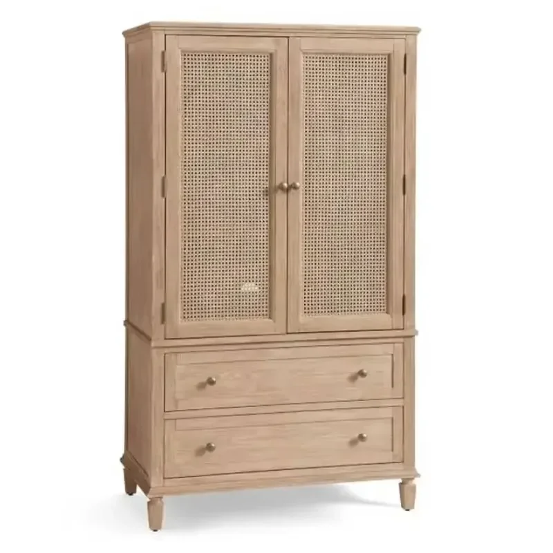 All-solid Wood Double-door Wardrobe Storage Sliding Door Cupboard Storage Wardrobe Closet Organizer Ropero De Ropa Home Interior
