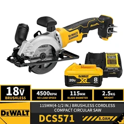 DEWALT DCS571 Kit Brushless Cordless Compact 115MM(4-1/2 in.) Circular Saw 18V Lithium Power Tools ATOMIC™ With Battery Charger