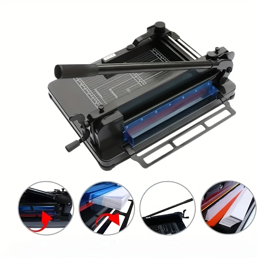 Heavy Duty Paper Cutter Black, 400 Sheet Stacking Paper Cutter (A4-12\