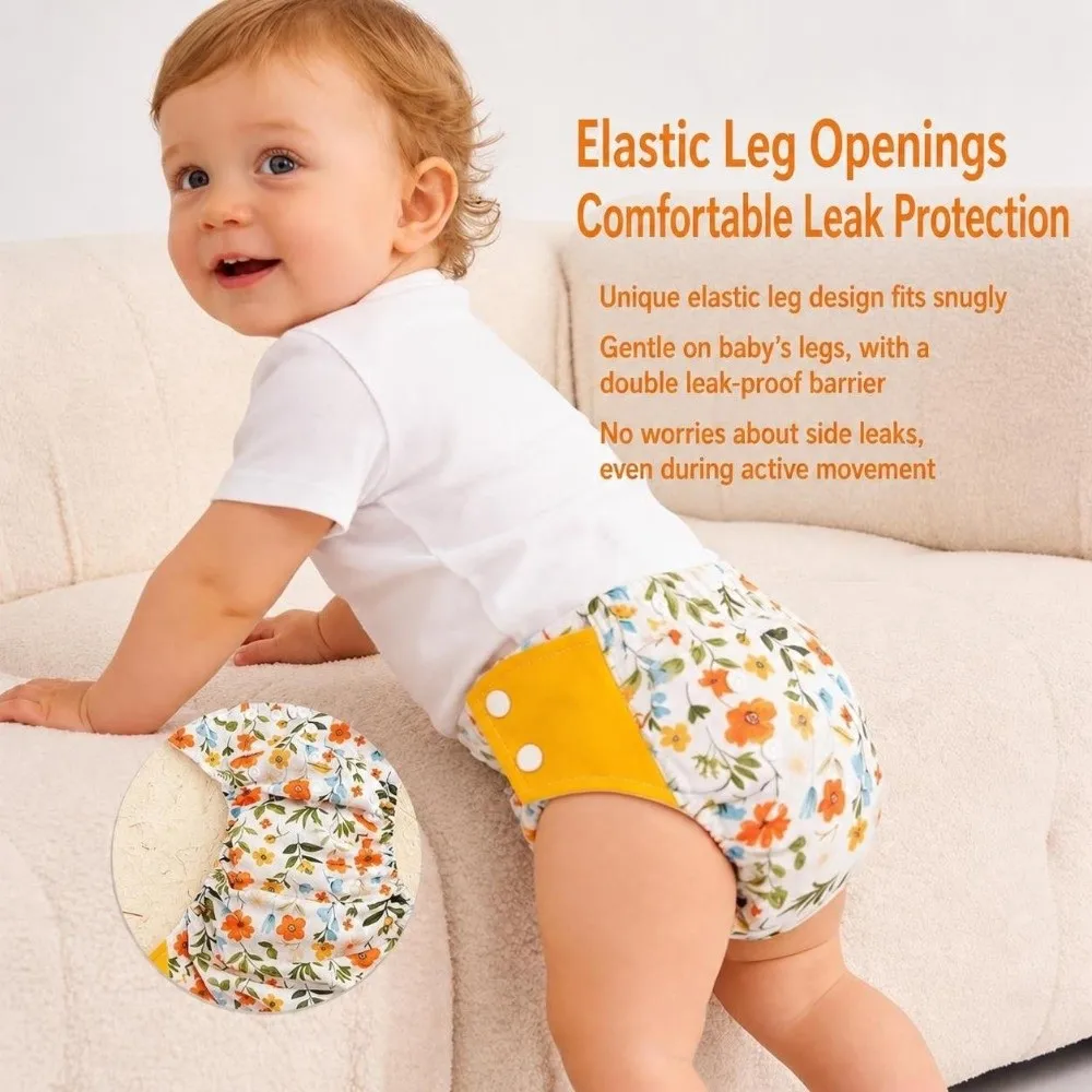 Happy Pocket Cloth Diapers Anti-leakage Reusable Cloth Nappies Fit 3-15kg Washable Charcoal Diapers Girl Boy