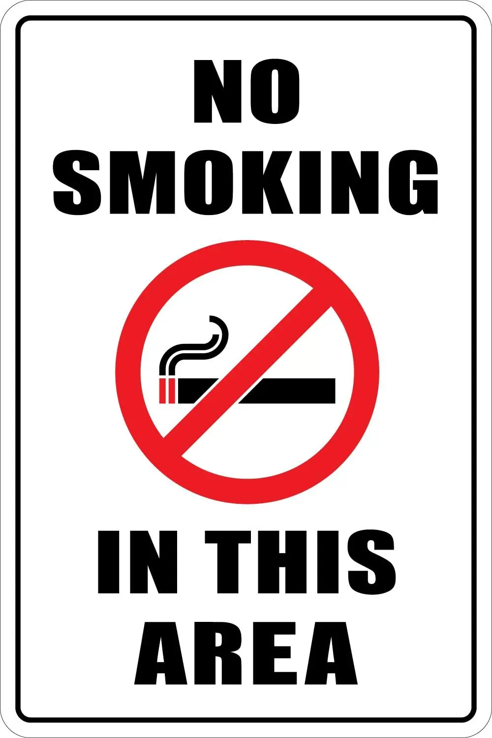 StickerPirate Warning No Smoking in This Area  Metal Novelty Sign Aluminum NS 226-aluminum