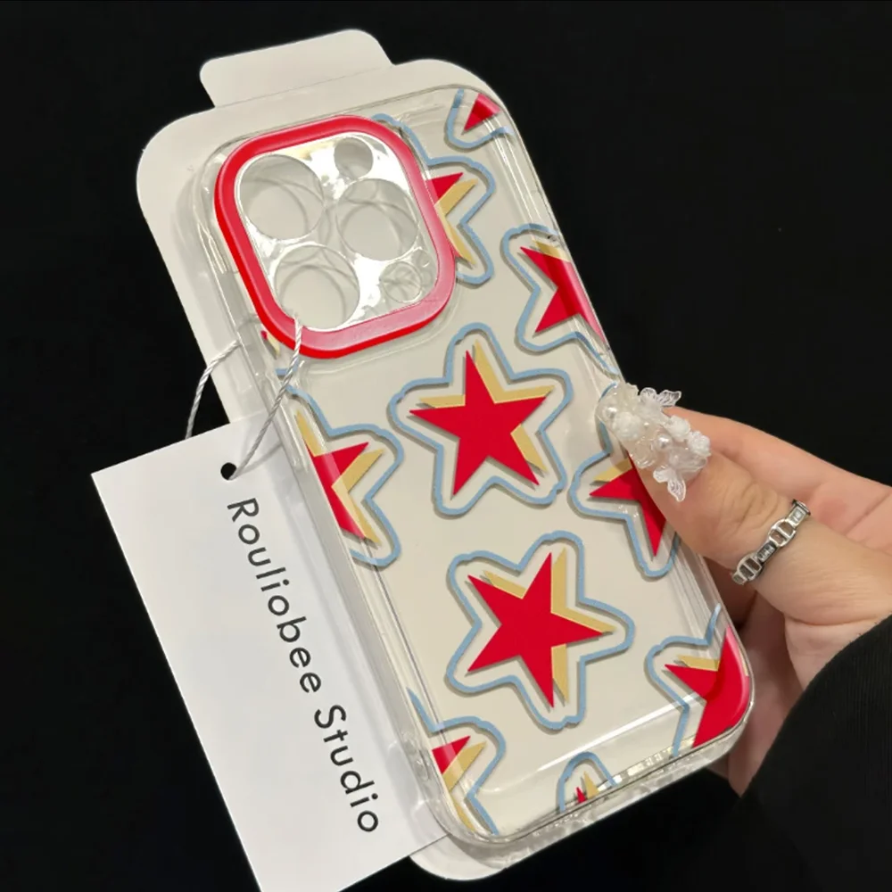 Funda Transparente Oppo/Realme C63 – Estrellas Rojas Antigolpes - imagen 2
