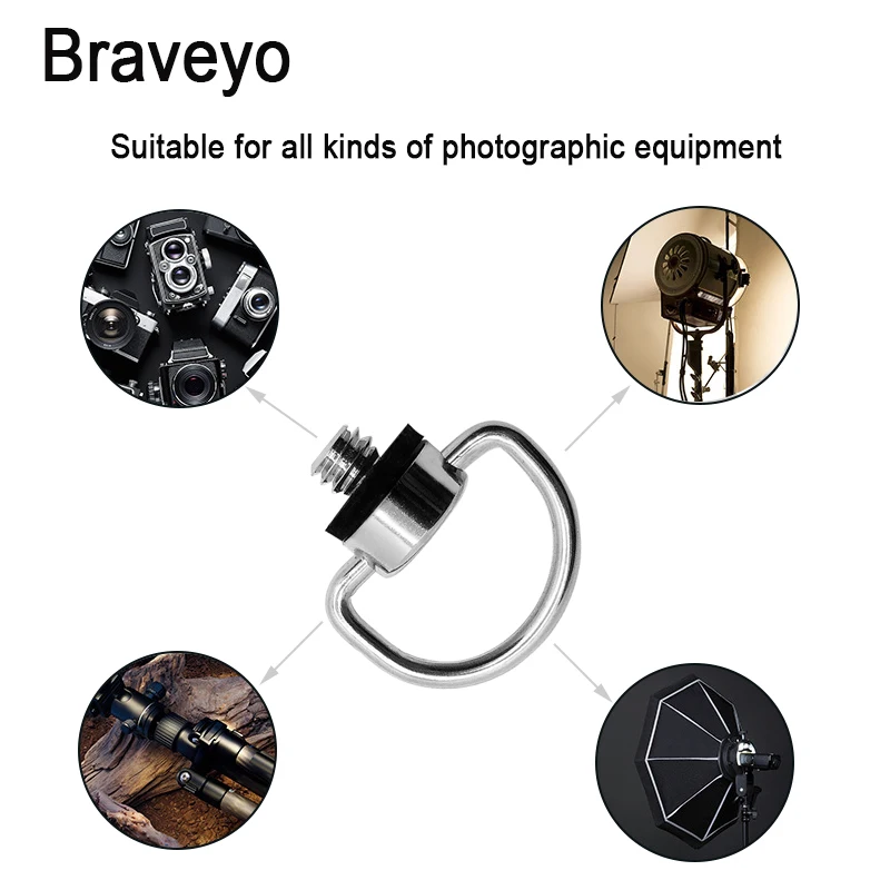 1/4 Inch Camera Screw D-ring Stainless Steel Quick Release Screw Universal Photography Accessories For Dslr Camera Plate