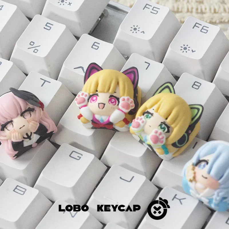 Keycap Anime Blue Archive Shimoe Koharu Arona Saiba Momoi  Midori Cosplay Cartoon Keyboard Cap Accessory Decorate Ornament