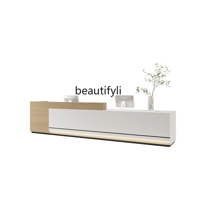 

Modern simple company front desk reception desk hotel lobby bar barber shop beauty salon checkout page