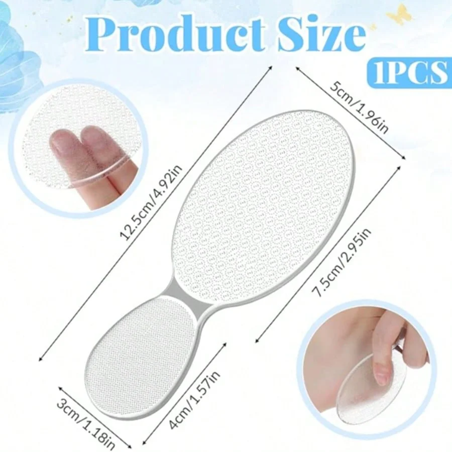 Glass Foot File, Pumice Stone, Nano Glass Foot Care Tool, Foot and Sole Exfoliating Scraper with 8-Shaped Design