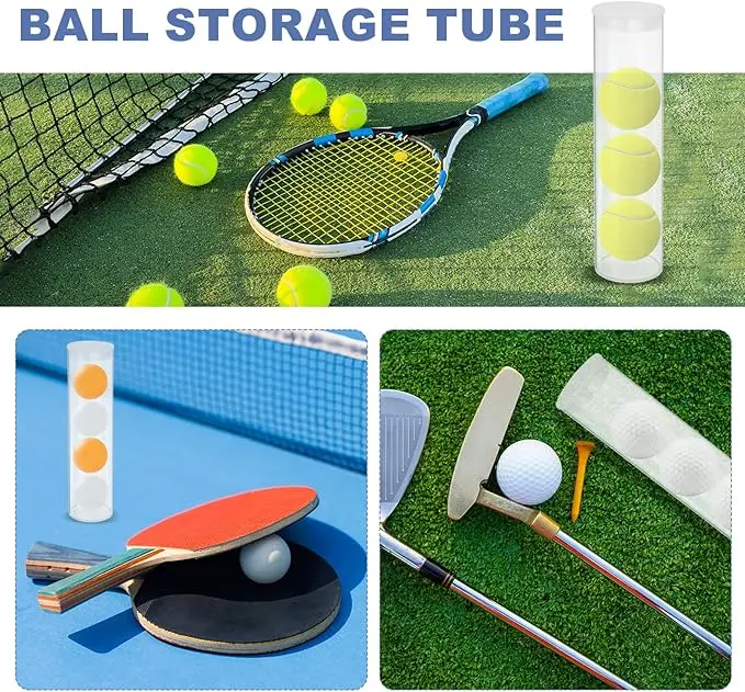 Contenitore in plastica trasparente con tubo di plastica trasparente Entrambe le estremità con coperchio per conservare caramelle con forniture artigianali fai-da-te