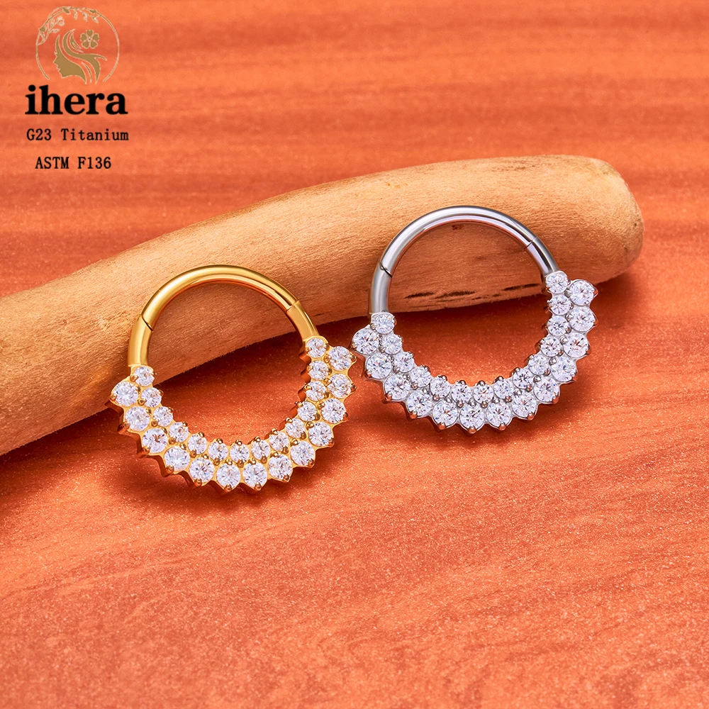 ASTM F136 Titan Birnenförmiger Zirkonia Nasenring 16G Klappbarer Clicker Segment Daith Ohrring Hoop Septum Knorpel Conch Helix Piercing Schmuck – Detail 15