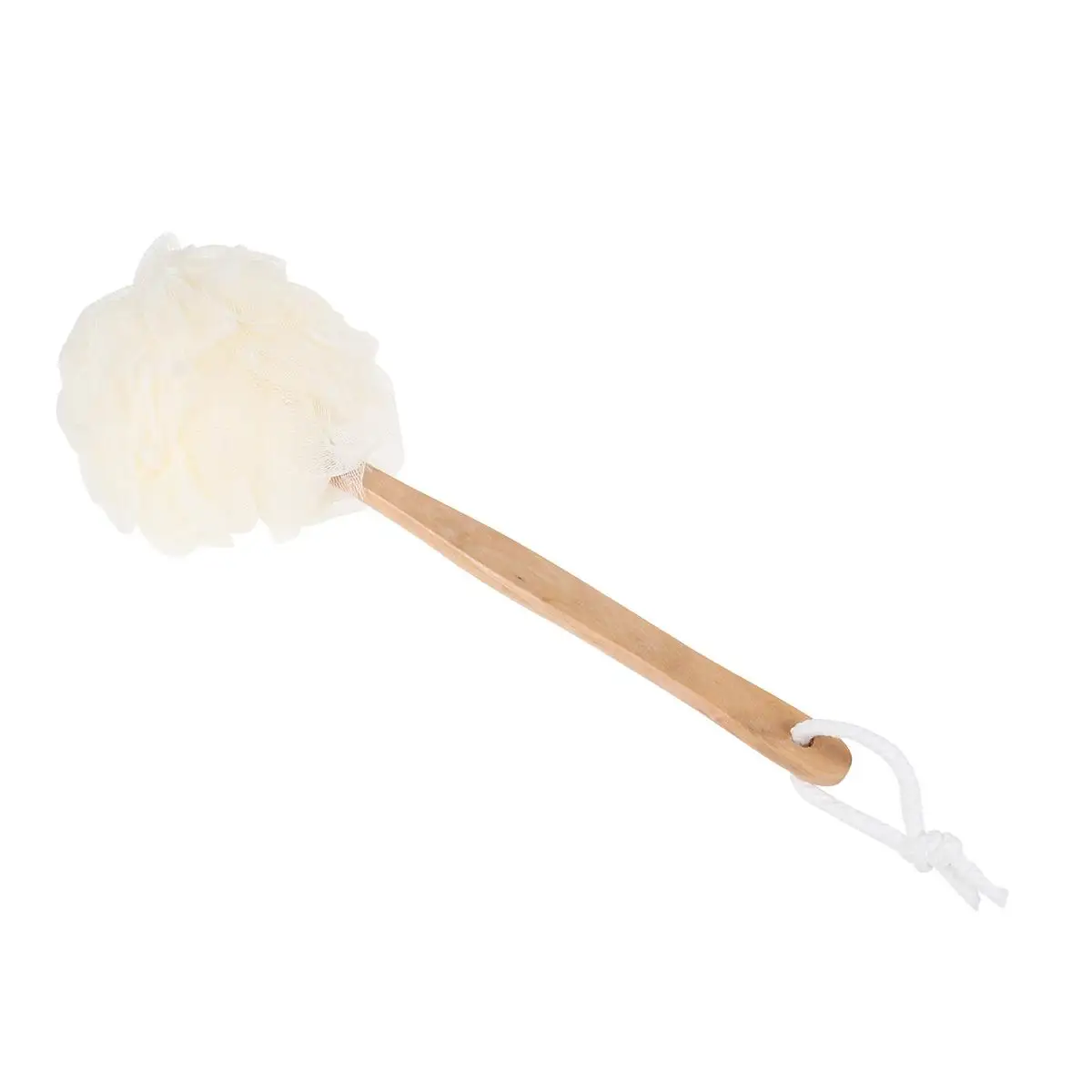 

3 Pcs Bath Ball Towel Scrubber White Long Handle Shower Back Brushes Powder Puff Log Soft Skin Exfoliating Massager Nylon