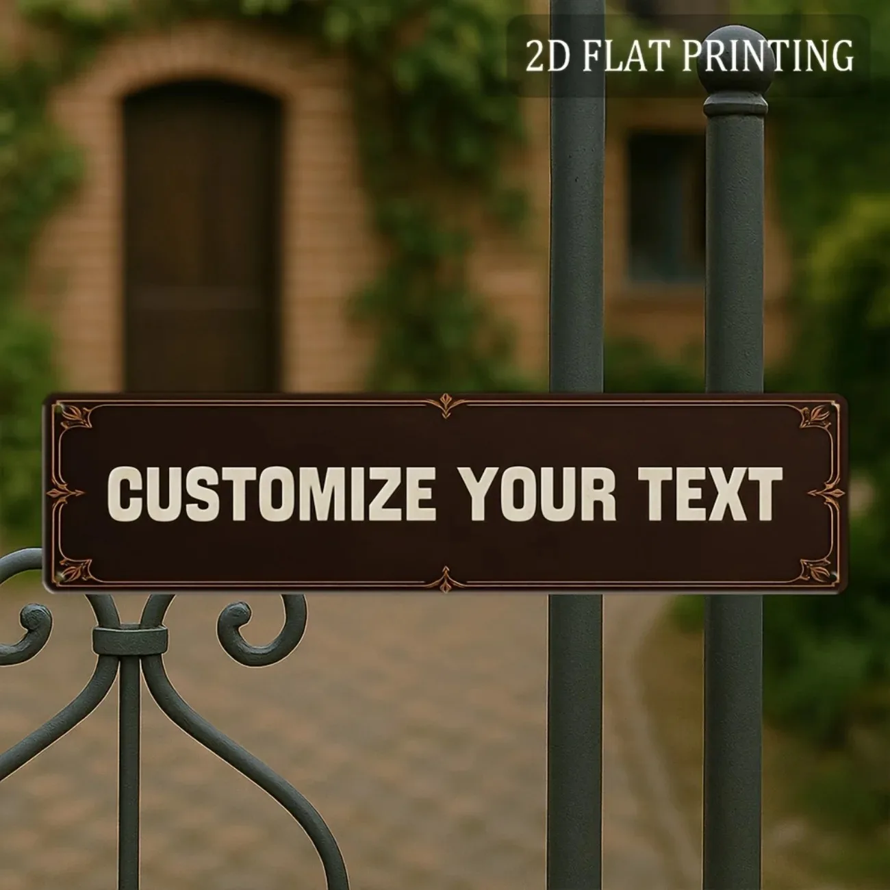 Custom Vintage Aluminum Metal Sign Personalized Text Waterproof Rustic Yard Garden Outdoor Wall Decor