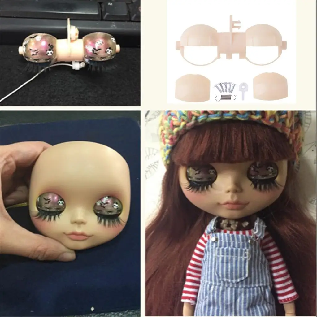 인형 눈꺼풀 눈 프레임 메커니즘 나사 세트, 12 인치 RBL Neo Blythe Licca Azone 맞춤형 DIY 액세서리, 일반 피부