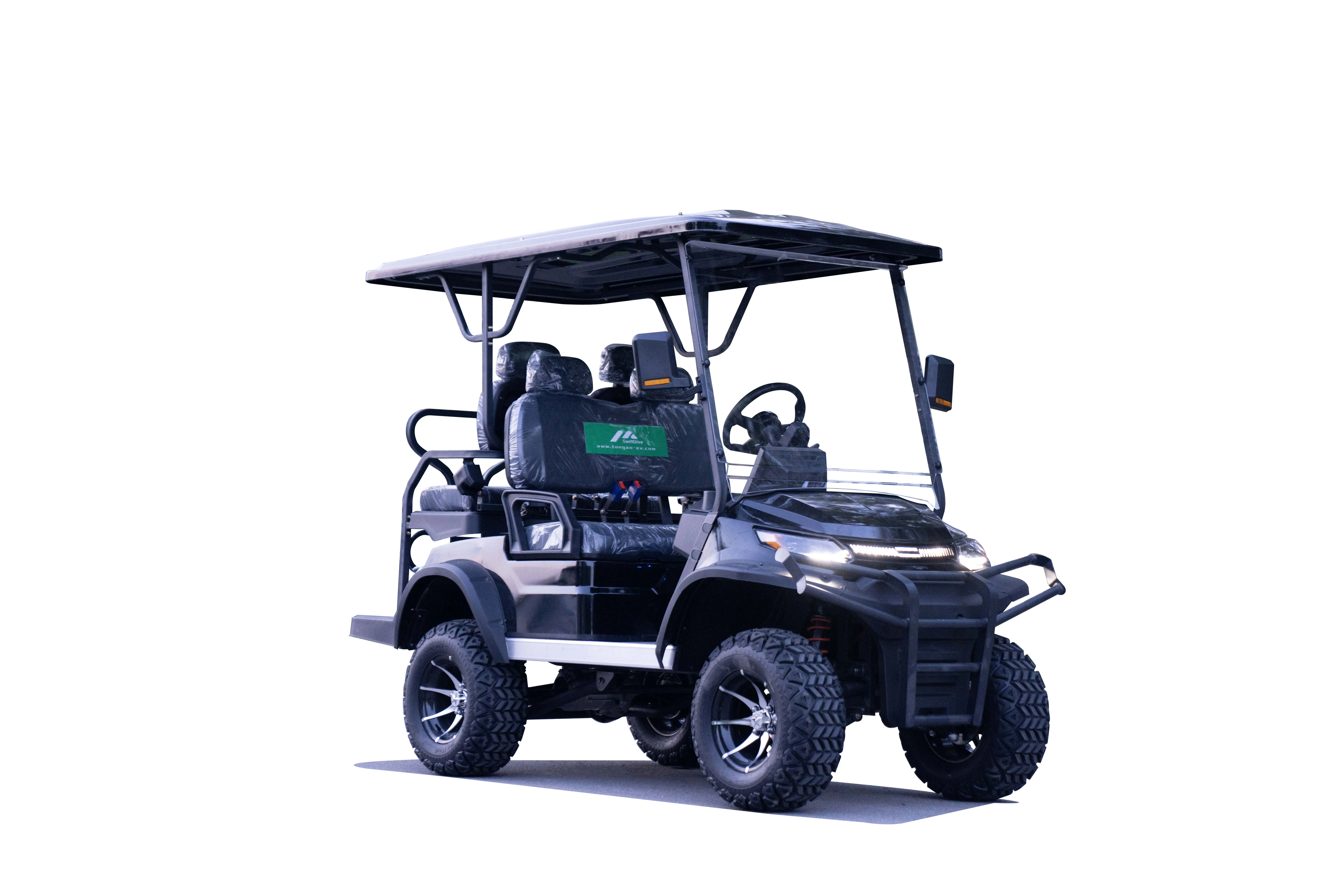 عربة جولف فاخرة ذات 4 مقاعد 60 فولت للطرق الوعرة مع مكبرات صوت وأضواء تصميم جديد #5