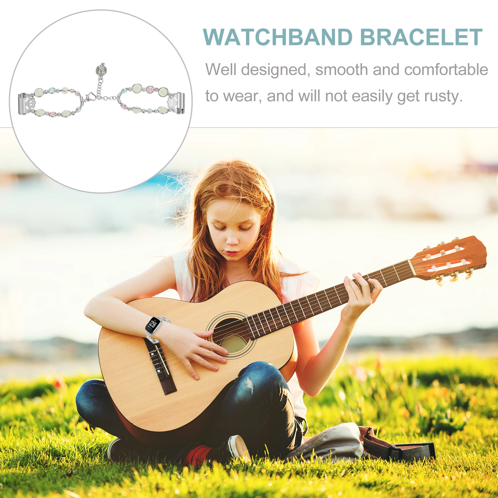 

Luminous Watchb Glow Metal Bracelet Durable Watchb Bracelet Rust Resistance Watch Accessories Smart Device Compatible