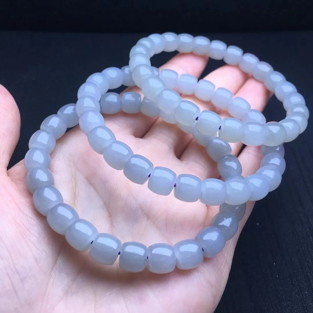 

1Pc Fengbaowu Natural Hetian Jade Nephrite Bracelet Old Style Shape Beads Reiki Healing Stone Fashion Jewelry Gift For Women Men