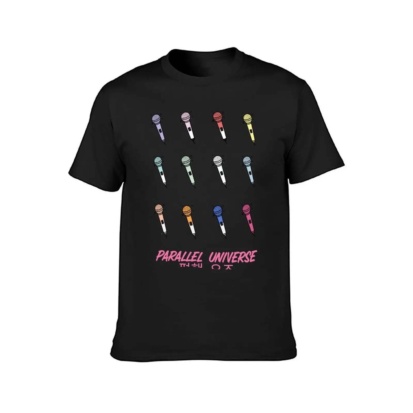 Cute Colorful Hand Drawn Microphones - IZ*ONE T-Shirt customs design your own graphics oversized mens big and tall t shirts