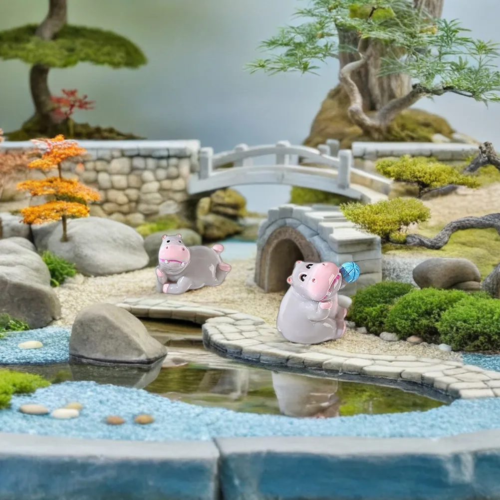 

Набор из 12 миниатюрных фигурок бегемотов из смолы: милый дизайн для украшения стола, топперов для кексов, прикроватных тумбочек, приборных панелей автомобилей, DIY мини-ландшафтов