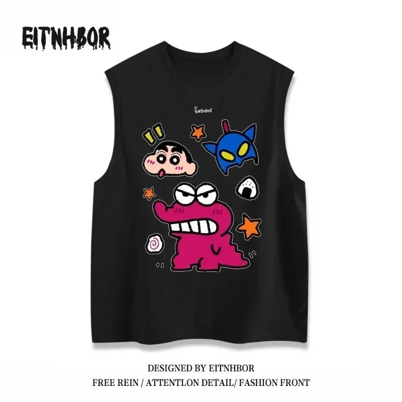 Anime Crayon Shin-chan Lovely Cartoon Short Sleeves T-shirt Summer Jacket Versatile Cute Short Sleeved T Shirt Leisure Time Top