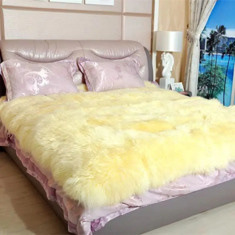 Natural Australian Sheepskin Blanket Lambskin Rug Home Decor Bedroom Real Fur Throw Genuine Sheep Fur Carpet