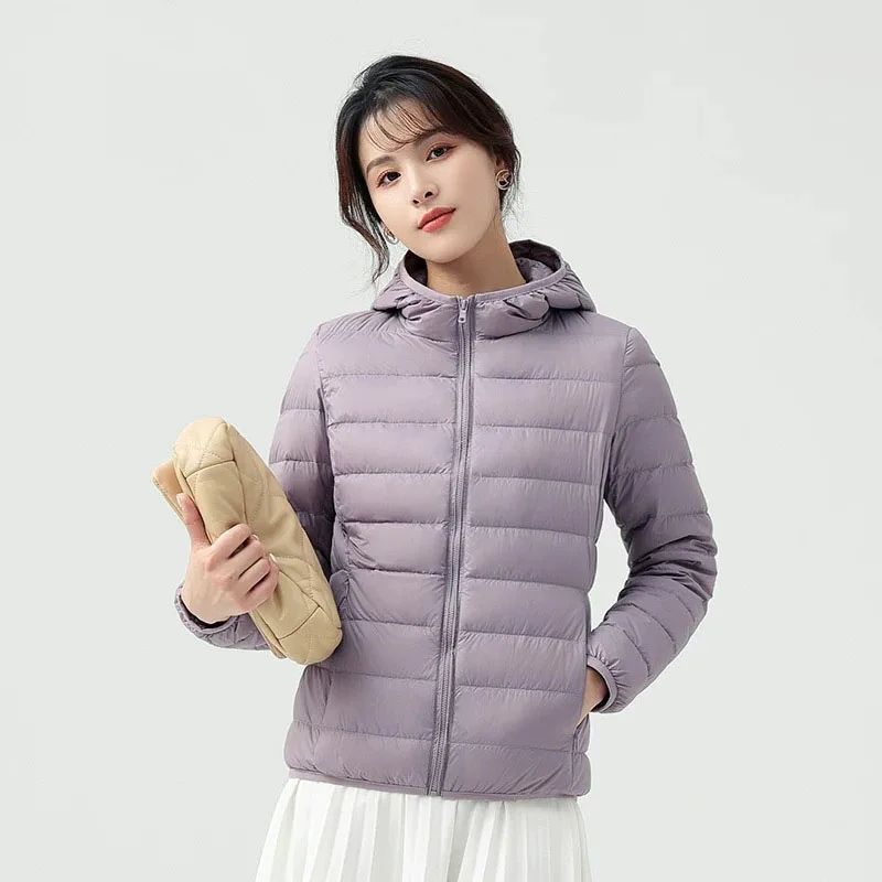 woman European Down Coats Jacket Women's 2026 New Short Thin Thick Warm Slim Fit Korean Edition White Duck Down Fashion Coat