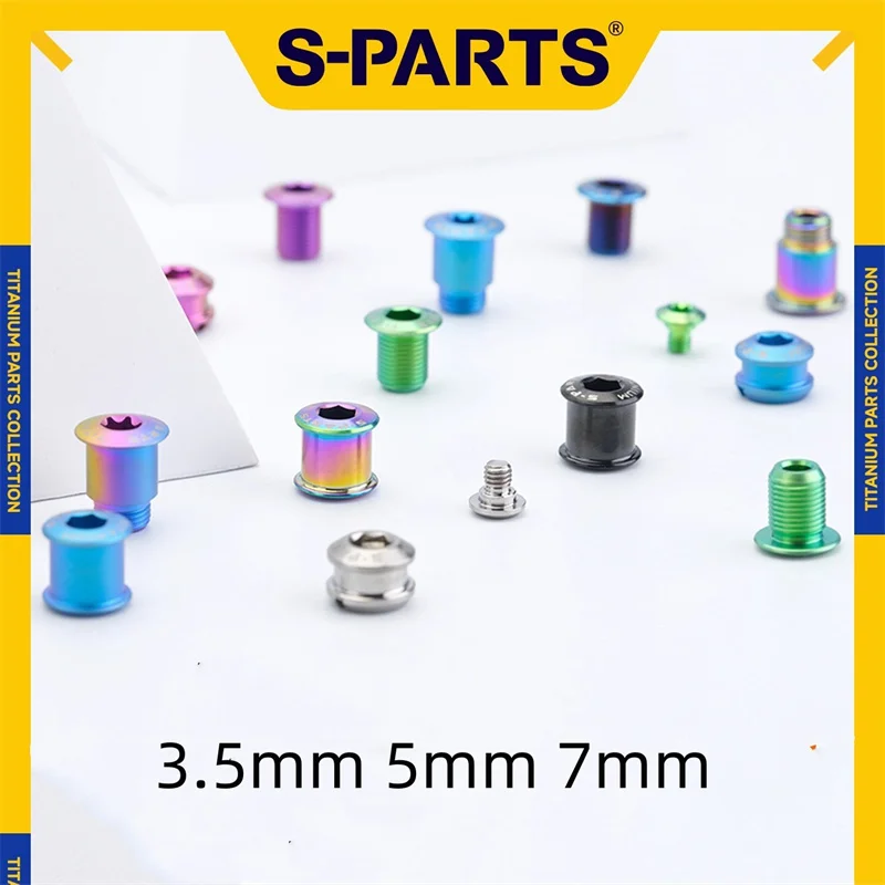 Bicycle chainring titanium nuts MTB road bike chain wheel titanium screw lock