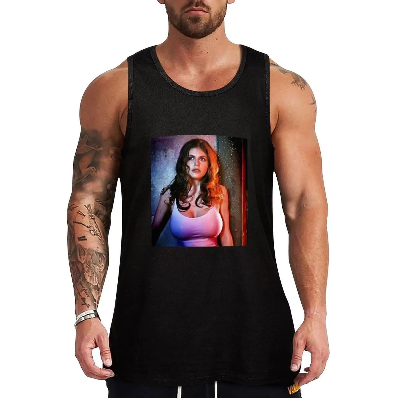 Camiseta sin mangas vintage de la actriz estadounidiana Alexandra Daddario, de la serie Adventure Legend Lightning Thief, de corte clásico, para uso diario.