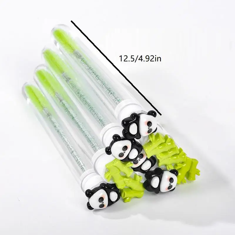 1/10 szt. Szczoteczki do rzęs do przedłużania rzęs, szczoteczki do czyszczenia tuszu, aplikatory do tuszu, tubki, tubki bambusowe Panda do tuszu