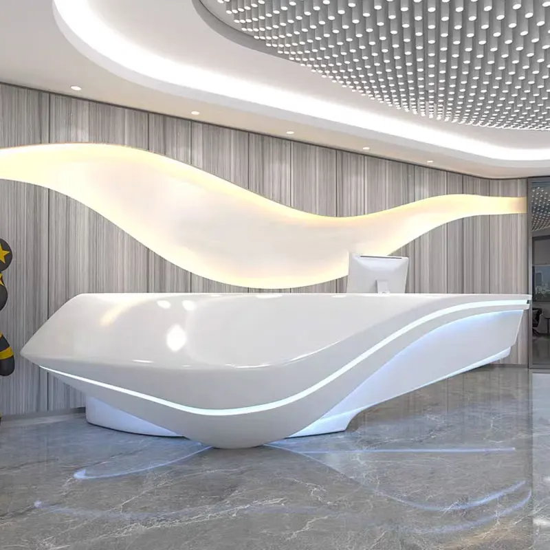 عداد استقبال منحني مخصص لخزانة عرض تسجيل النقود في المكتب الأمامي للشركة