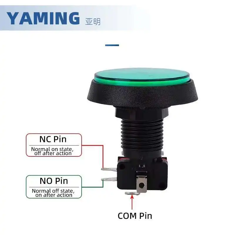 Macchina da gioco Distributore automatico di acqua Accessori per il lavaggio dell'auto Interruttore a pulsante 12V Ripristino momentaneo SML Rettangolo rotondo Forma quadrata