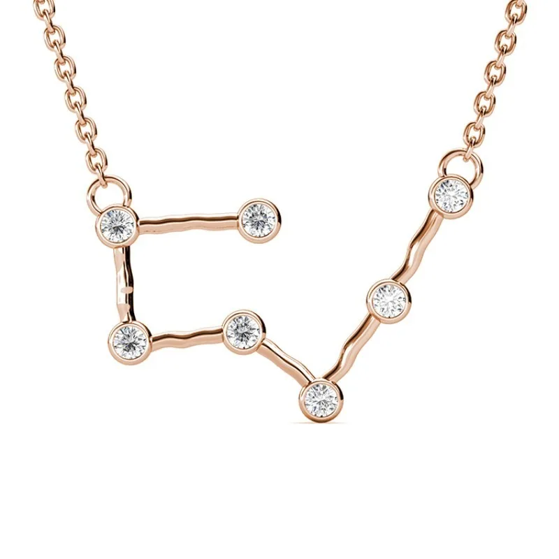 

Кулон-подвеска «Созвездие», украшенный кристаллами Swarovski, из меди с покрытием из розового золота, женские украшения, дизайн в виде звезды