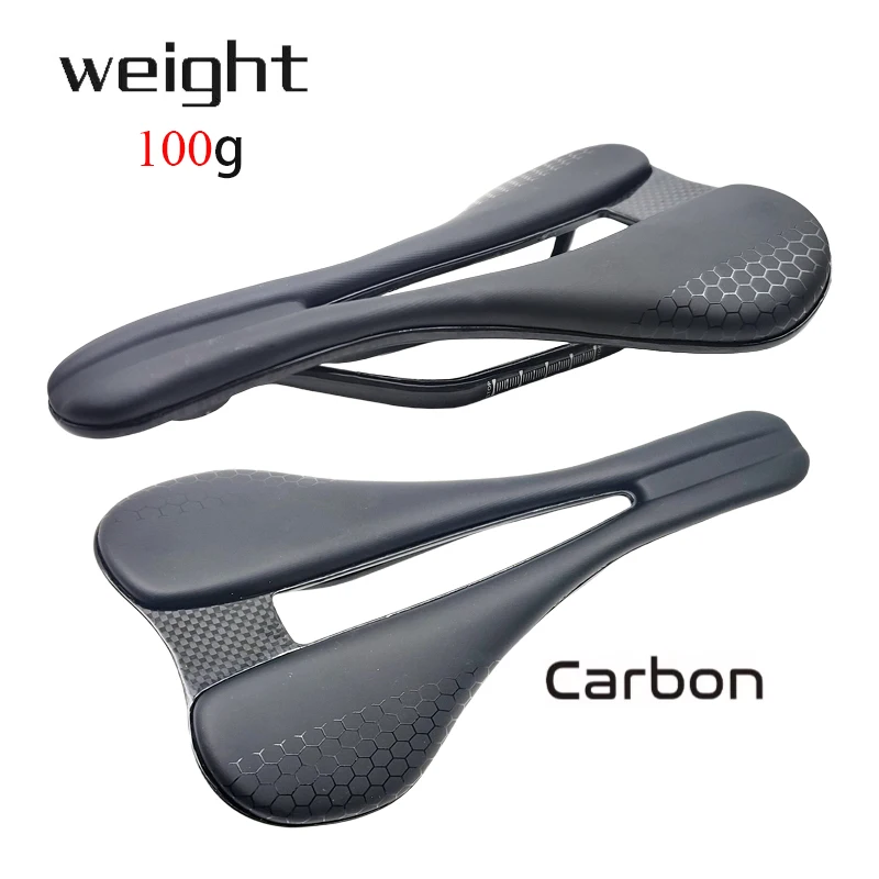 Carbon+Leather Road Bike Saddle MTB Bicycle Saddles Mountain Bike Racing Saddle PU Breathable Soft Seat Cushion Carbon Rails