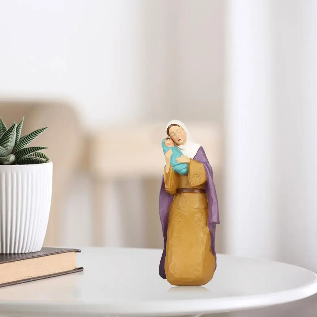Handmade Virgin Mary Figurine Statues Figure Desktop Decoration