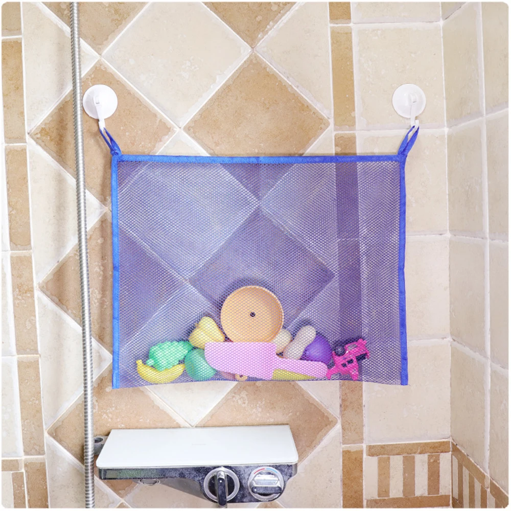 Baby Bathroom Mesh Bag Child Bath Toy Storage Bag Net Suction Cup Baskets Wall Holder Organizer Water Toys For Kids Dropshipping