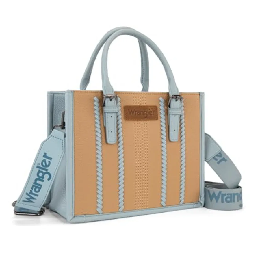 Montana West Wrangler Boho Tote Bag for Women Western Purse Retro Top Handle Satchel Handbag with Signature Strap