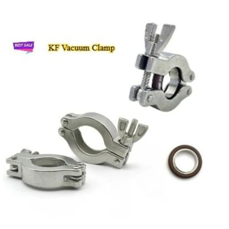 KF16 KF25 KF40 KF50 Vacuum Clamp 304 Stainless Steel Sanitarry Pipe Fitting Quick Installation Fixture Fluorine Sealing Ring