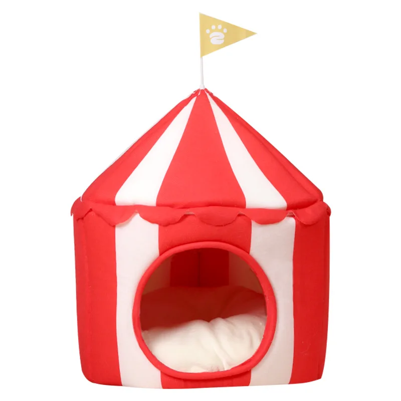 Cat House With Detachable Roof Circus Tent Pet House Washable Cat Nest (Choice+)