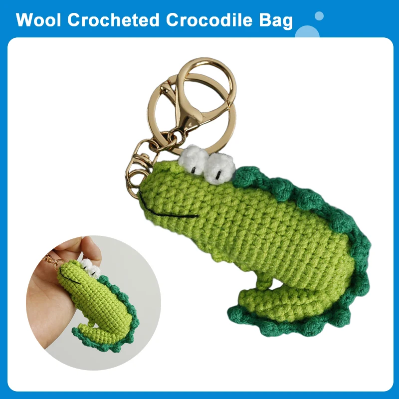 

Новая шерстяная вязаная сумка из крокодиловой кожи, очаровательный брелок с подвеской для женщин и девочек, аксессуары для украшения сумки