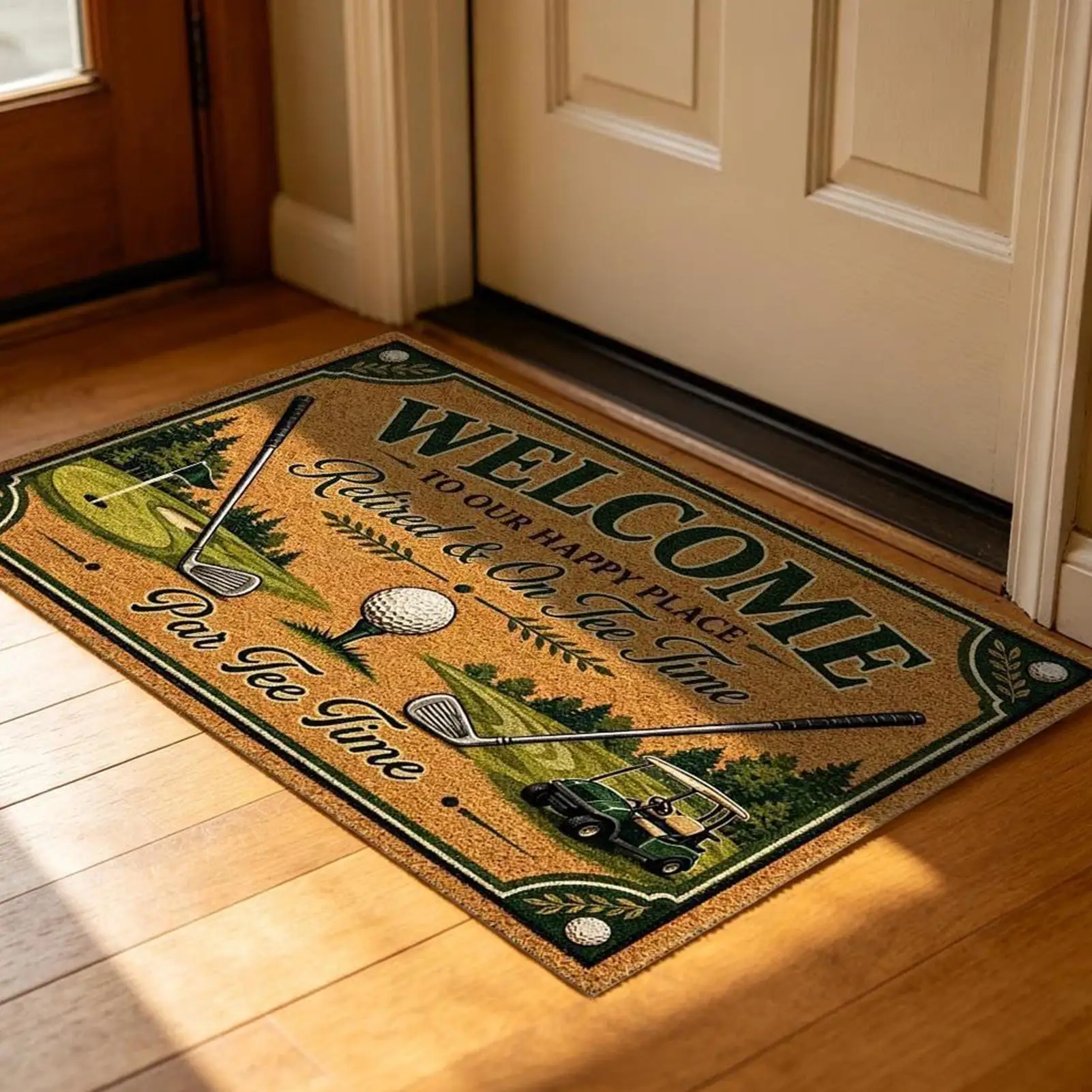 Welcome floor mat Decorative Rustic Gift for Anniversary Christmas Outdoor entrance porch doormat home decoration