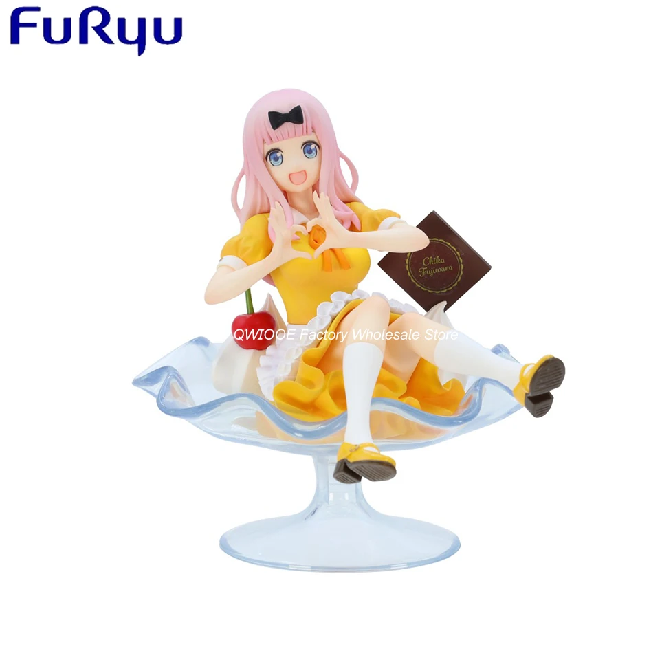 Original Genuine FuRyu Miss Kaguya Wants Me To Confess 13cm Fujiwara Chika PVC Collection Anime Cartoon Model Toys QWIOOE