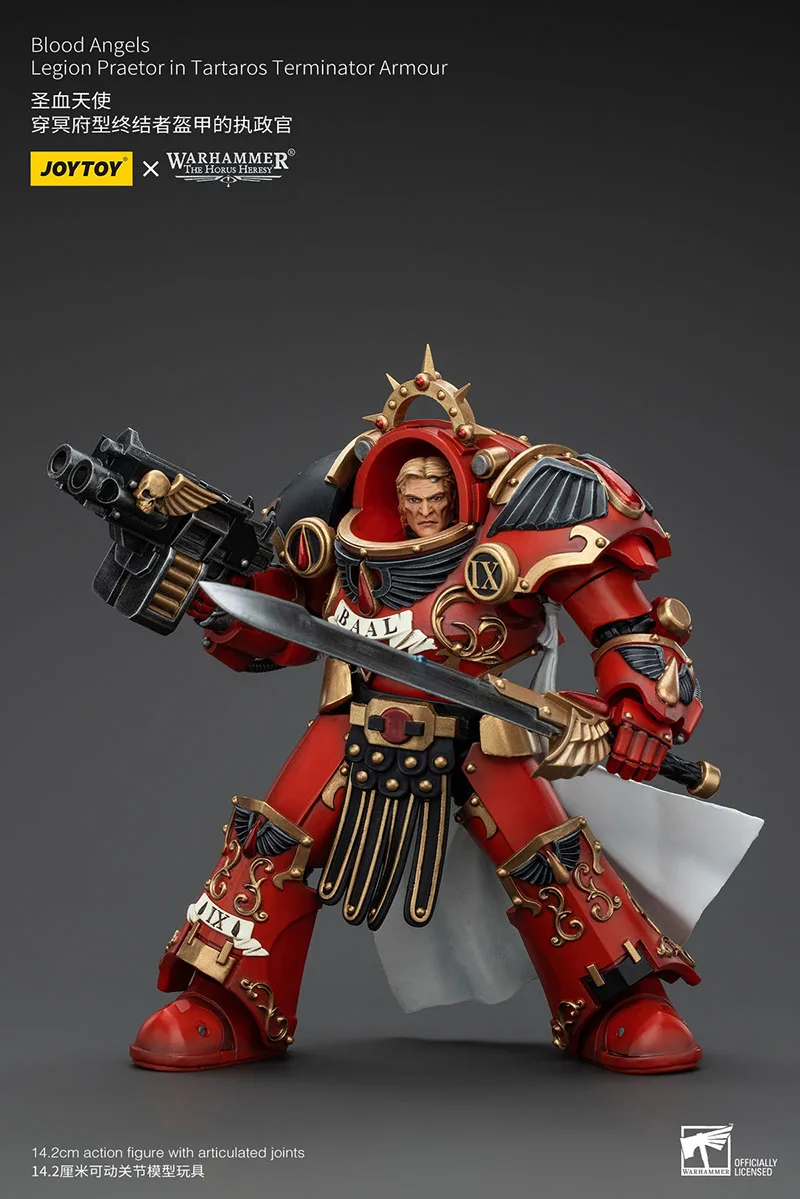 JOYTOY Warhammer 30K 1/18 Blood Angels Legion Praetor in Tartaros Terminator Armour Action Figure 14.2cm Soldier Model Toy