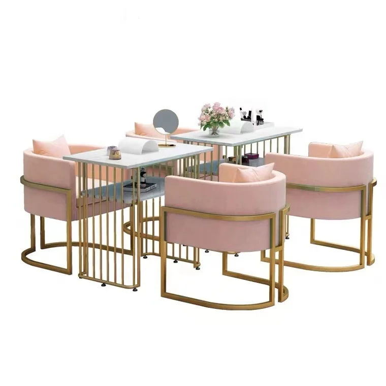 

Salon Furniture Pink Custom Pedicure Chair And Nail Manicure Table Set