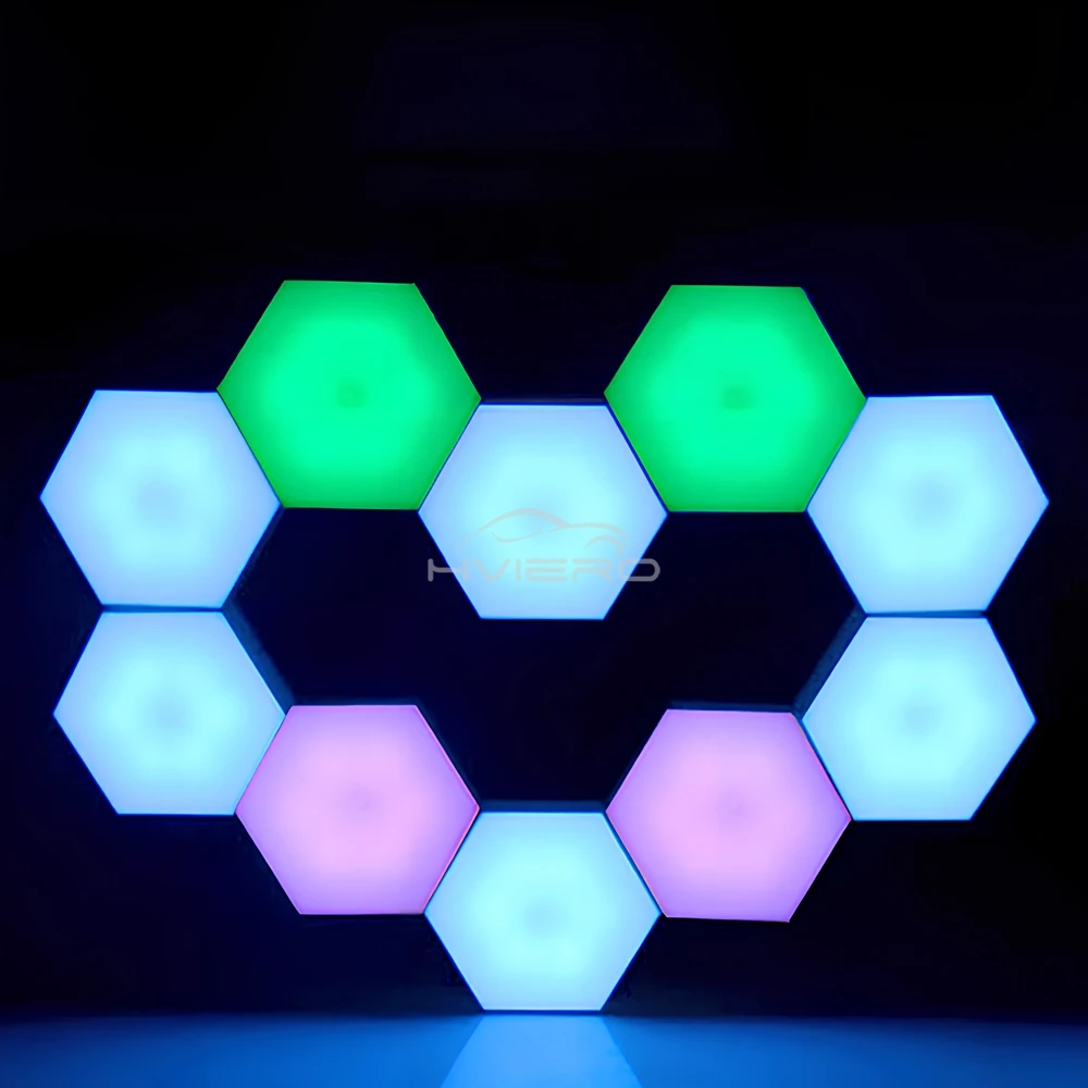 Hexagon Wall Sensing Lamp LED RGB Touch Sensor Honeycomb Light DC 5V Colorful Remote Control Night Decoration For Room Bedroom